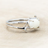 "ARTEMIS" - OVAL OPAL ENGAGEMENT RING WITH AN ANTLER STYLE BAND