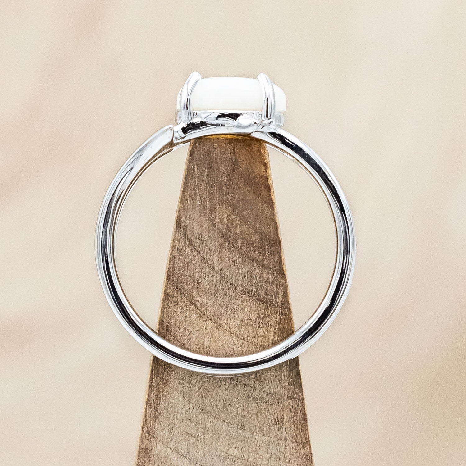 "ARTEMIS" - OVAL OPAL ENGAGEMENT RING WITH AN ANTLER STYLE BAND-Staghead Designs