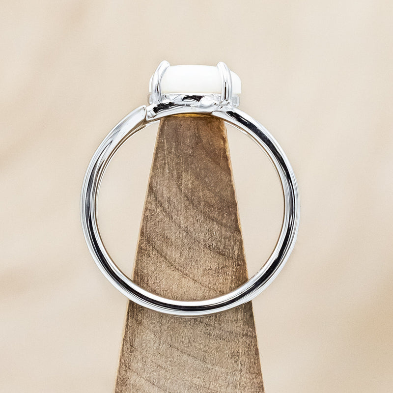 "ARTEMIS" - OVAL OPAL ENGAGEMENT RING WITH AN ANTLER STYLE BAND