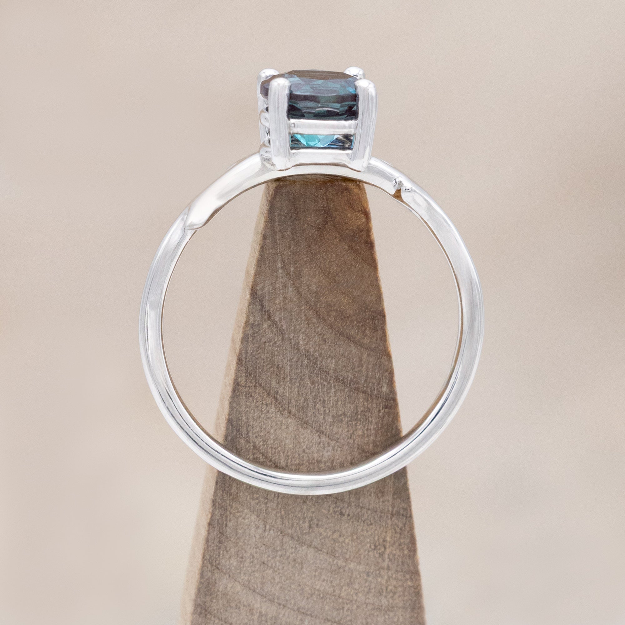 "ARTEMIS" - ROUND CUT ENGAGEMENT RING WITH AN ANTLER-STYLE STACKING BAND-Staghead Designs