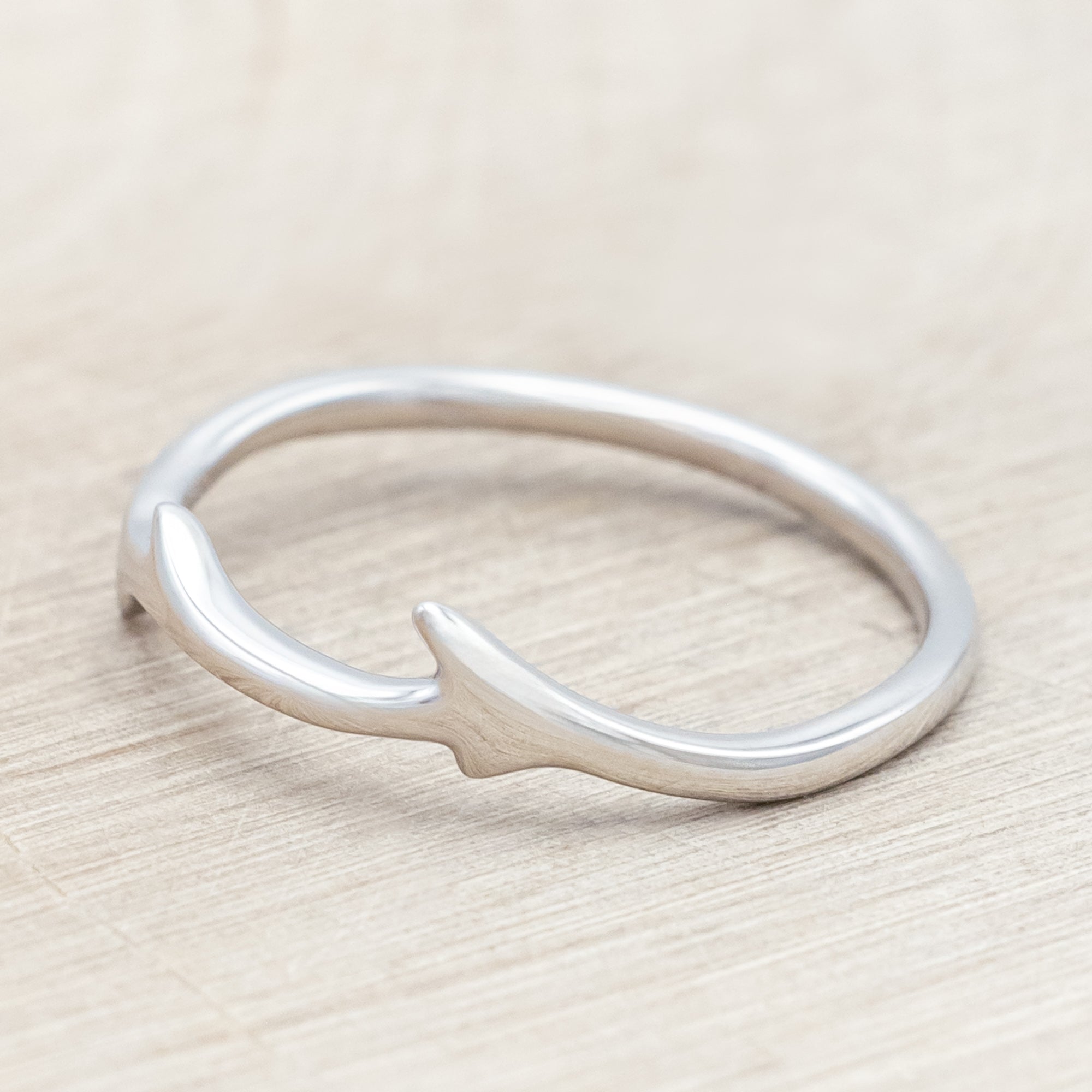 "ARTEMIS" - ROUND CUT ENGAGEMENT RING WITH AN ANTLER-STYLE STACKING BAND-Staghead Designs