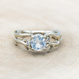 "ARTEMIS" - ROUND CUT MOONSTONE ENGAGEMENT RING WITH ANTLER-STYLE BAND & DIAMOND ACCENTS