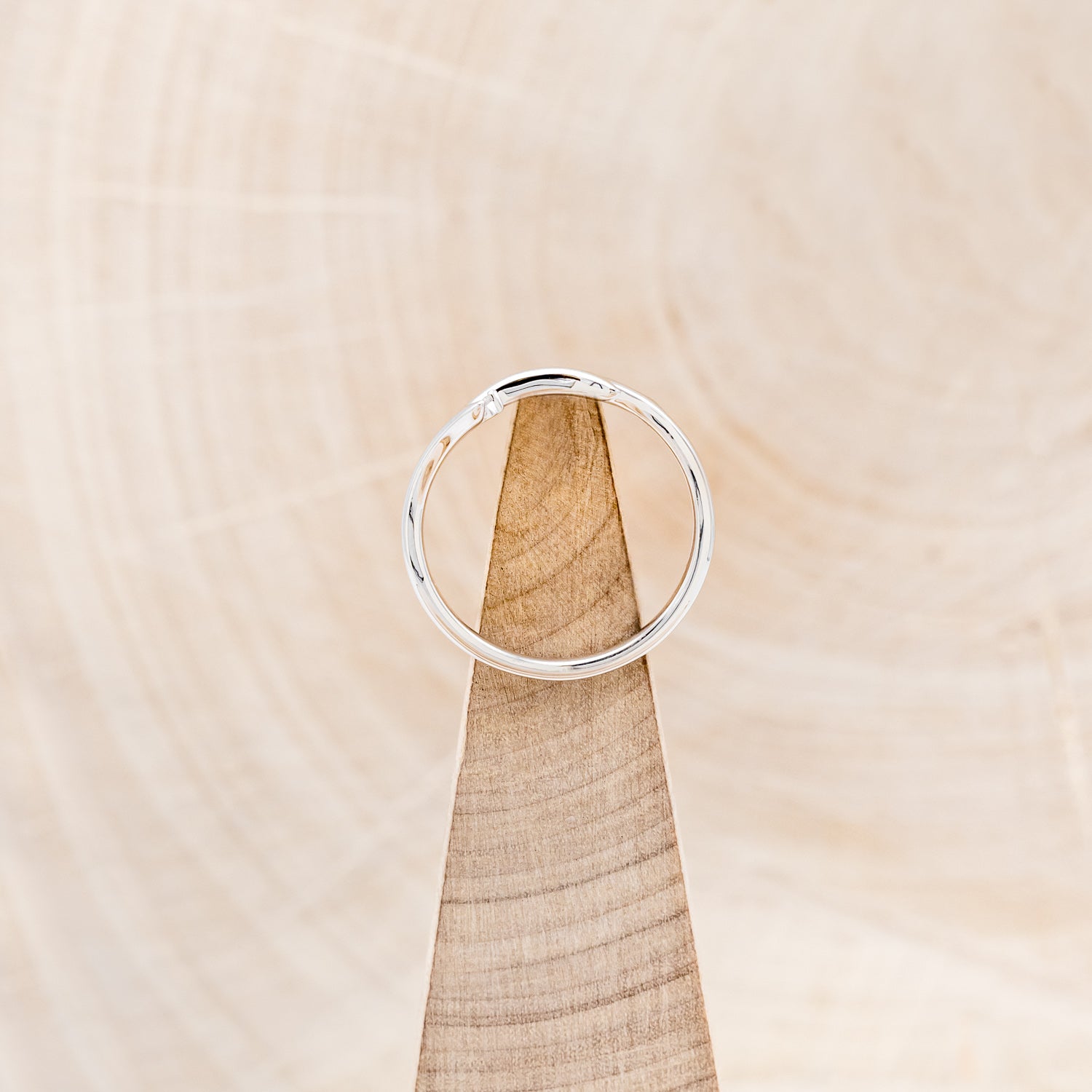 "ARTEMIS" STACKER - 14K GOLD ANTLER-STYLE STACKING BAND WITH A SINGLE DIAMOND ACCENT-18