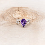 "ARTEMIS ON THE VINE" - KITE CUT AMETHYST ENGAGEMENT RING WITH DIAMOND ACCENTS & "BRIAR" BRANCH-STYLE TRACER-10