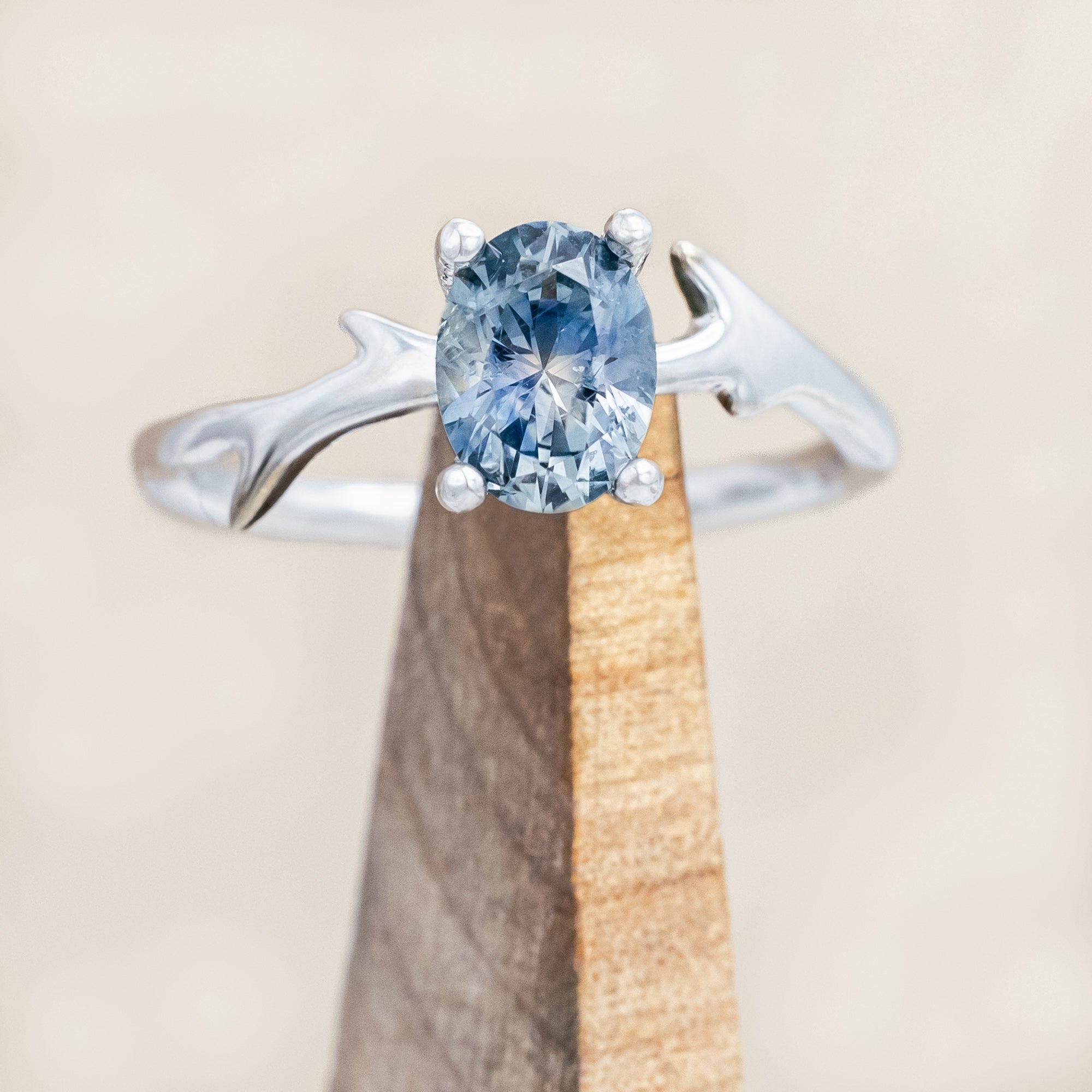 "ARTEMIS" - ENGAGEMENT RING WITH ANTLER-STYLE STACKING BAND - MOUNTING ONLY - SELECT YOUR OWN STONE