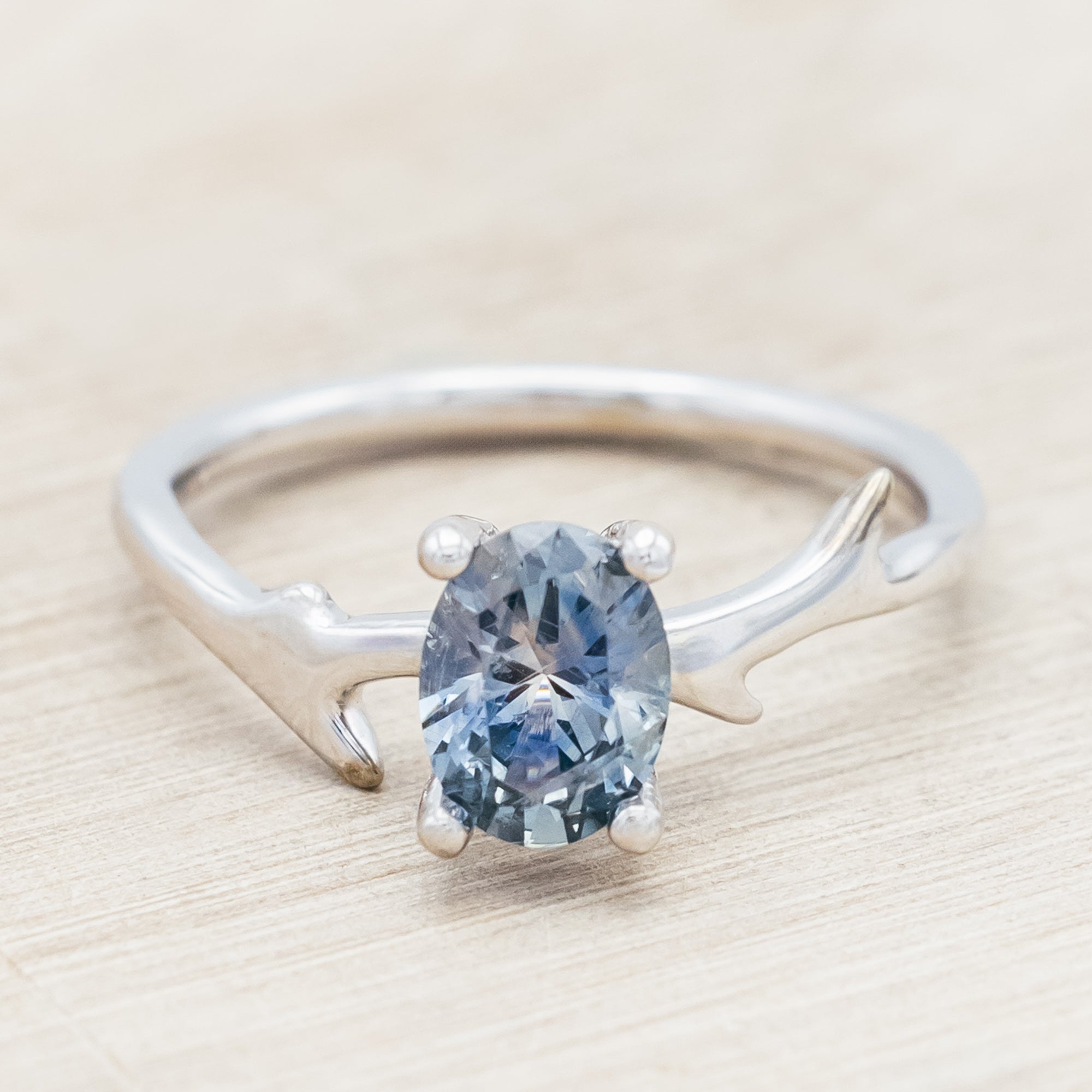 "ARTEMIS" - ENGAGEMENT RING WITH ANTLER-STYLE STACKING BAND - MOUNTING ONLY - SELECT YOUR OWN STONE-Staghead Designs