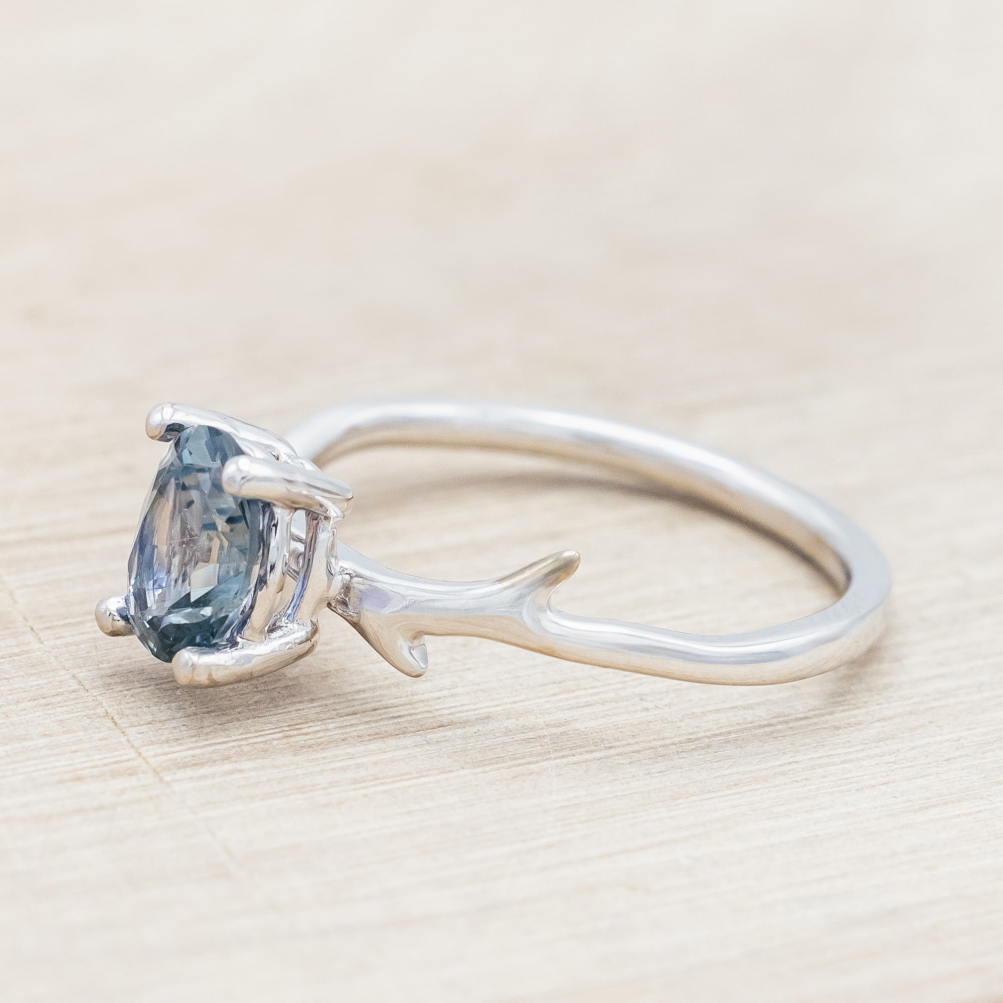 "ARTEMIS" - ENGAGEMENT RING WITH ANTLER-STYLE STACKING BAND - MOUNTING ONLY - SELECT YOUR OWN STONE-Staghead Designs