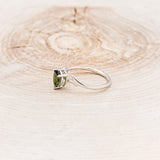 "ARTEMIS" - PEAR GREEN TOURMALINE ENGAGEMENT RING WITH AN ANTLER-STYLE STACKING BAND WITH DIAMOND ACCENT-15