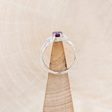 "ARTEMIS" - PEAR SHAPED LAB-GROWN ALEXANDRITE ENGAGEMENT RING WITH MARQUISE DIAMOND ACCENTS-6