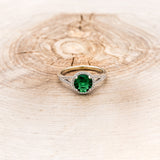 "AURA" - BIRTHSTONE RING WITH DIAMOND ACCENTS - MOUNTING ONLY - SELECT YOUR OWN STONE