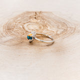 "AURAE" - ROUND CUT SPINY OYSTER TURQUOISE ENGAGEMENT RING