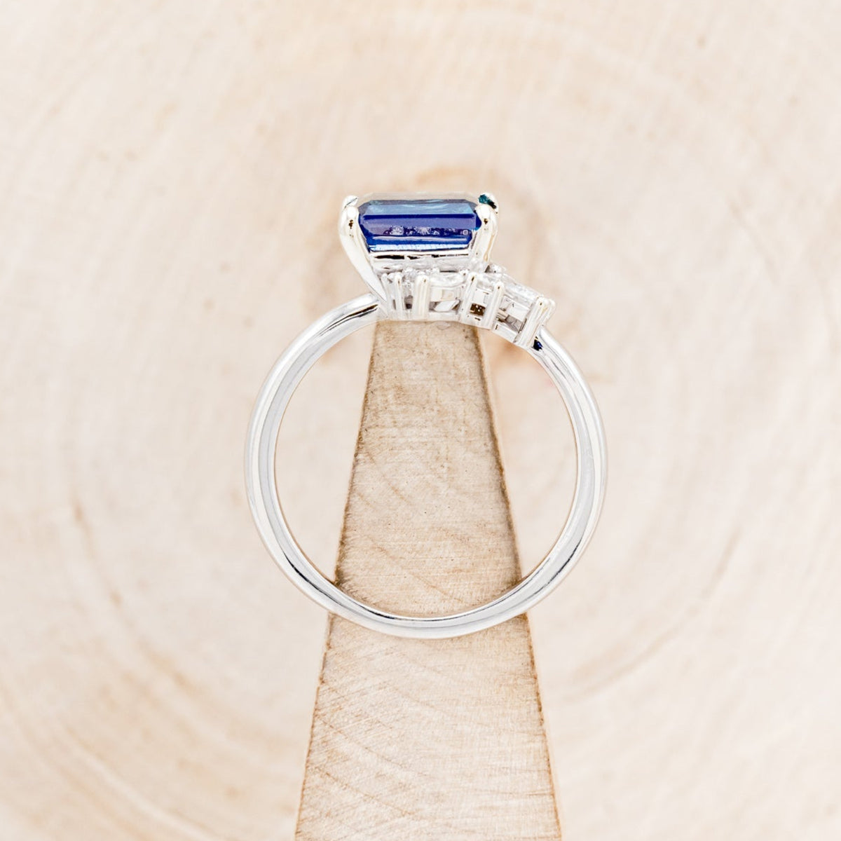 "AURAE" - EMERALD CUT LAB-GROWN ALEXANDRITE ENGAGEMENT RING WITH DIAMOND ACCENTS-12