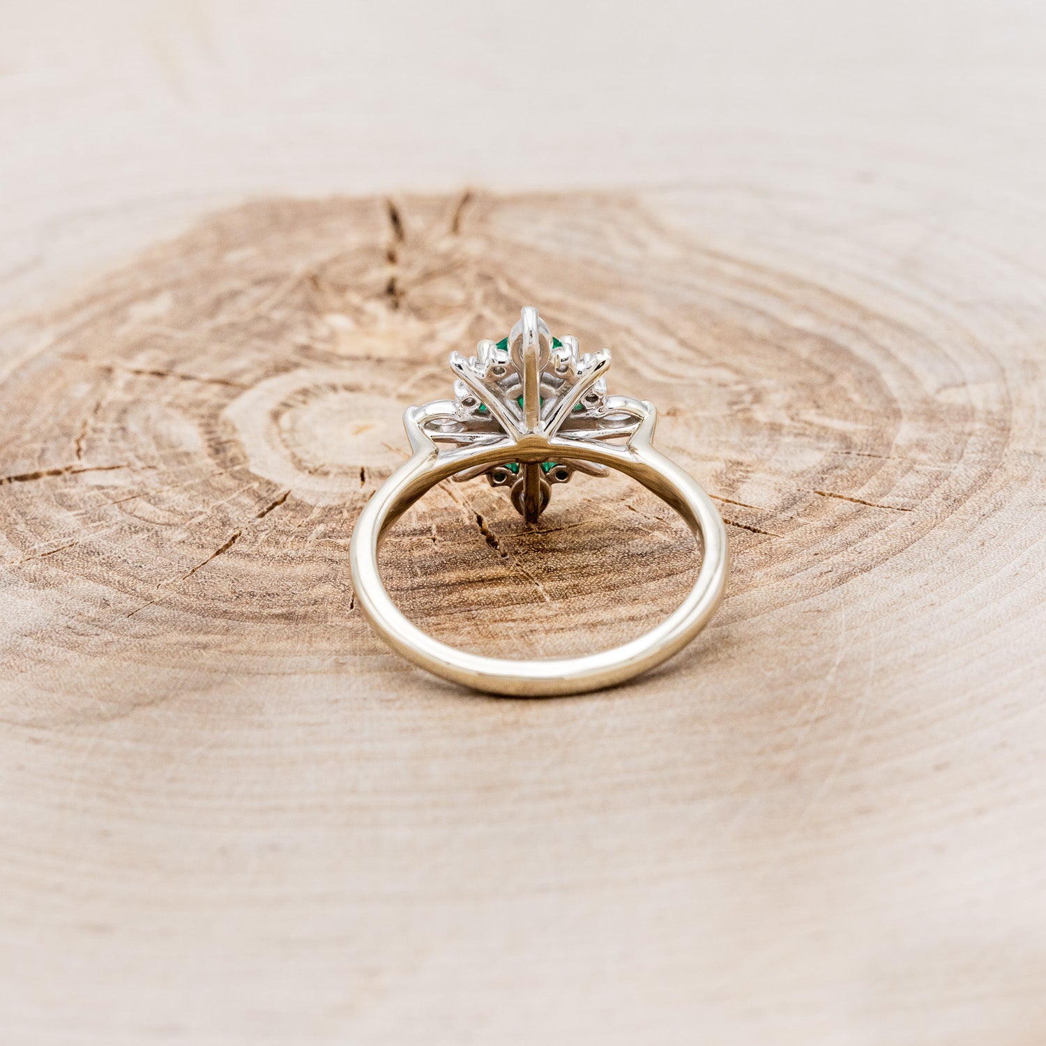 "AZALEA" - OVAL LAB-GROWN EMERALD ENGAGEMENT RING WITH DIAMOND HALO-19