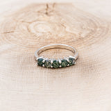 14K GOLD MOSS AGATE STACKING BAND-4