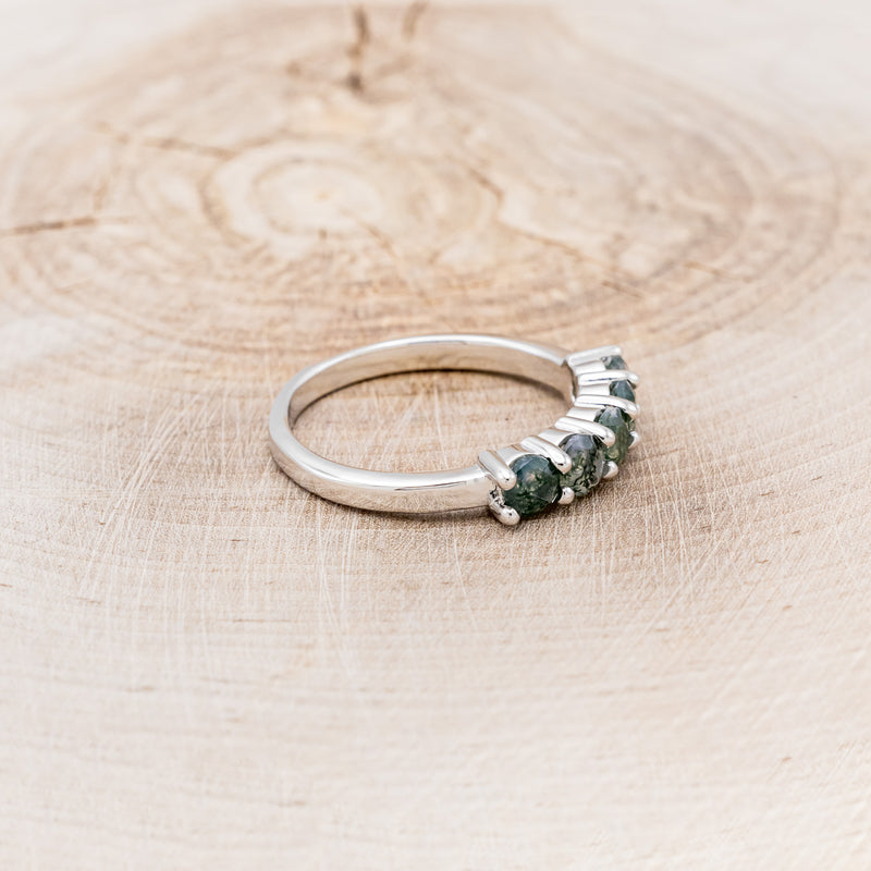 14K GOLD MOSS AGATE STACKING BAND-2