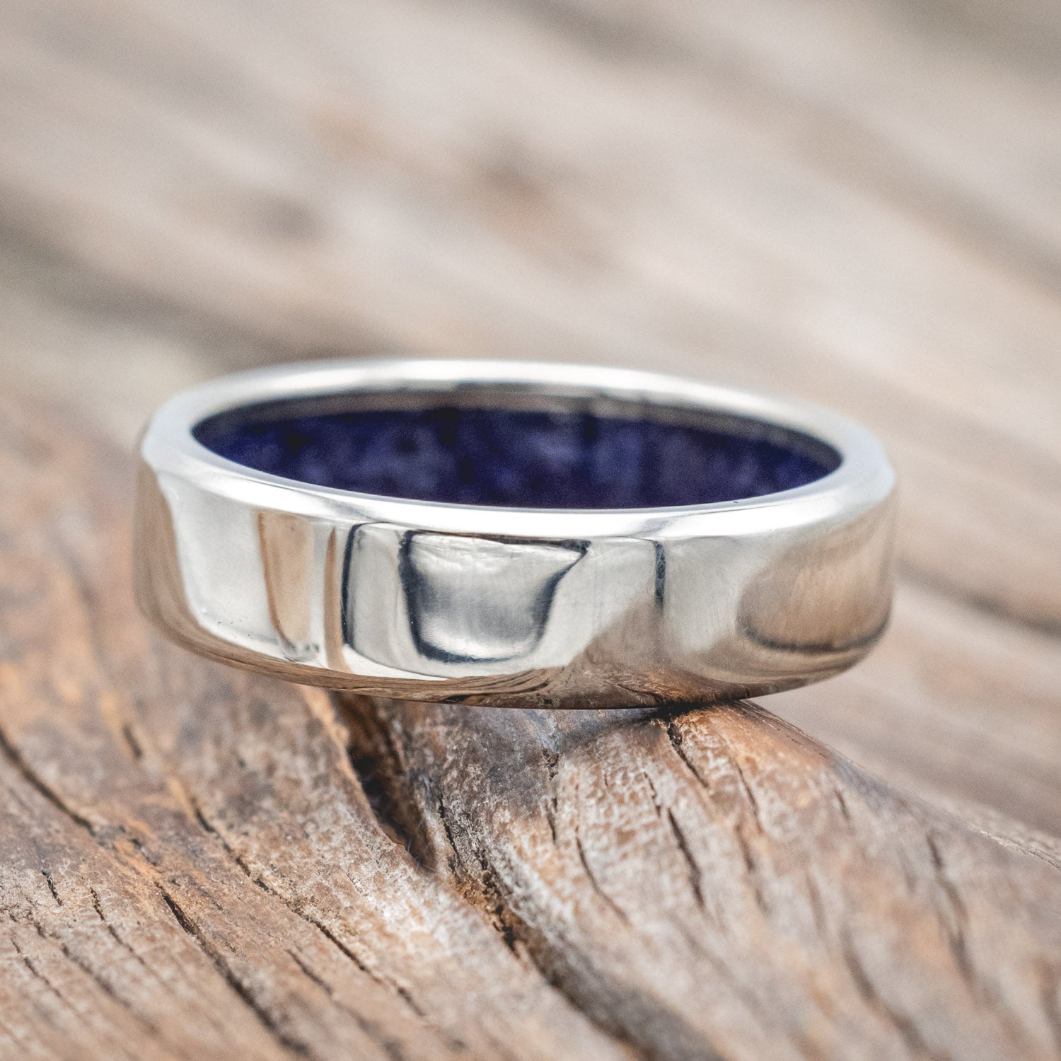 BLUE GOLDSTONE CHANNEL LINED RING-Staghead Designs