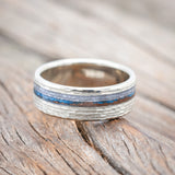 "CASTOR" - PATINA COPPER & DIAMOND DUST WEDDING RING WITH A HAMMERED FINISH-Staghead Designs