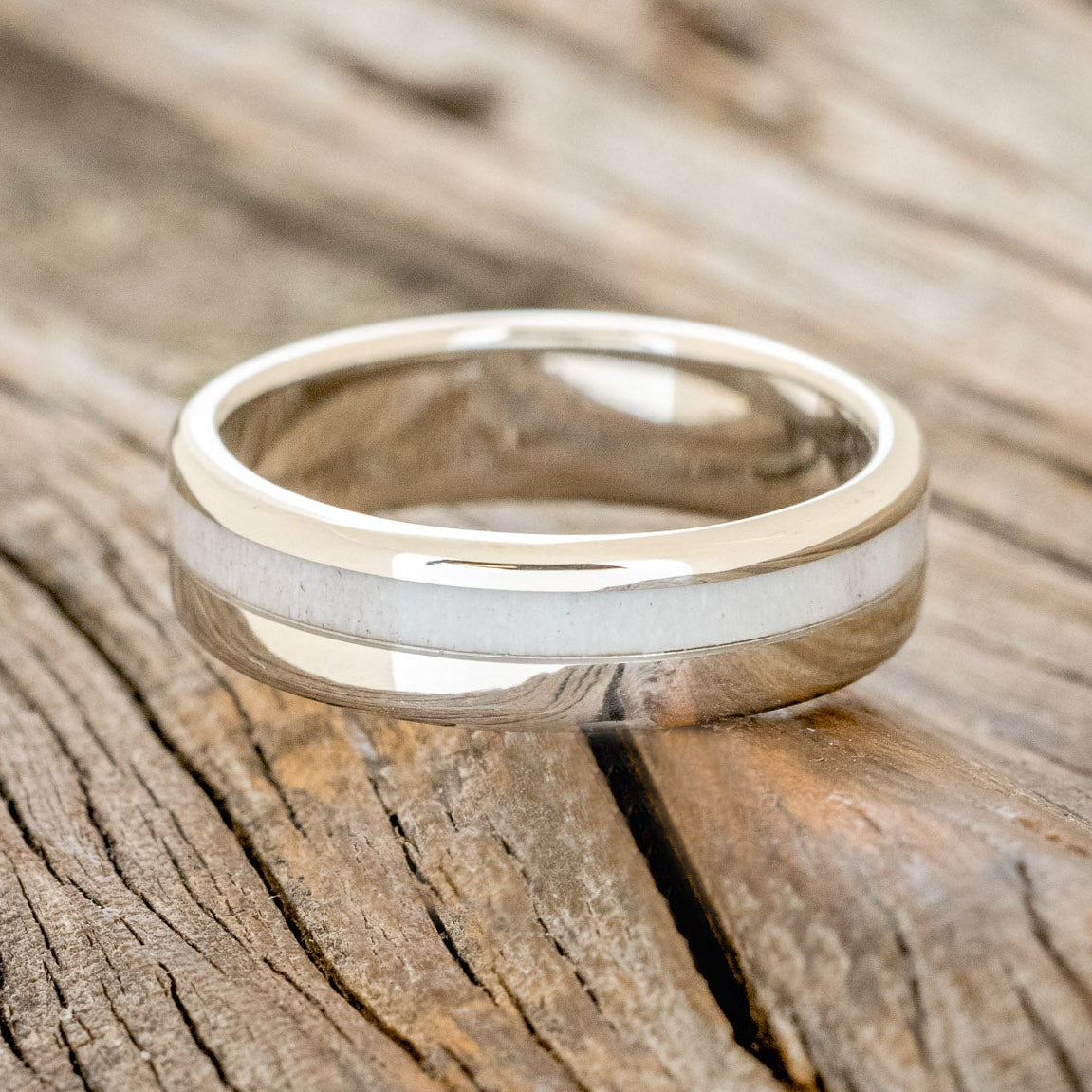 "Castor" - Offset Antler Wedding Ring-Staghead Designs