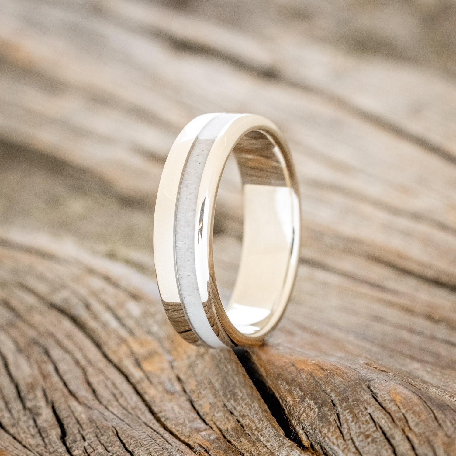 "CASTOR" - ANTLER WEDDING RING FEATURING A 14K GOLD BAND-4