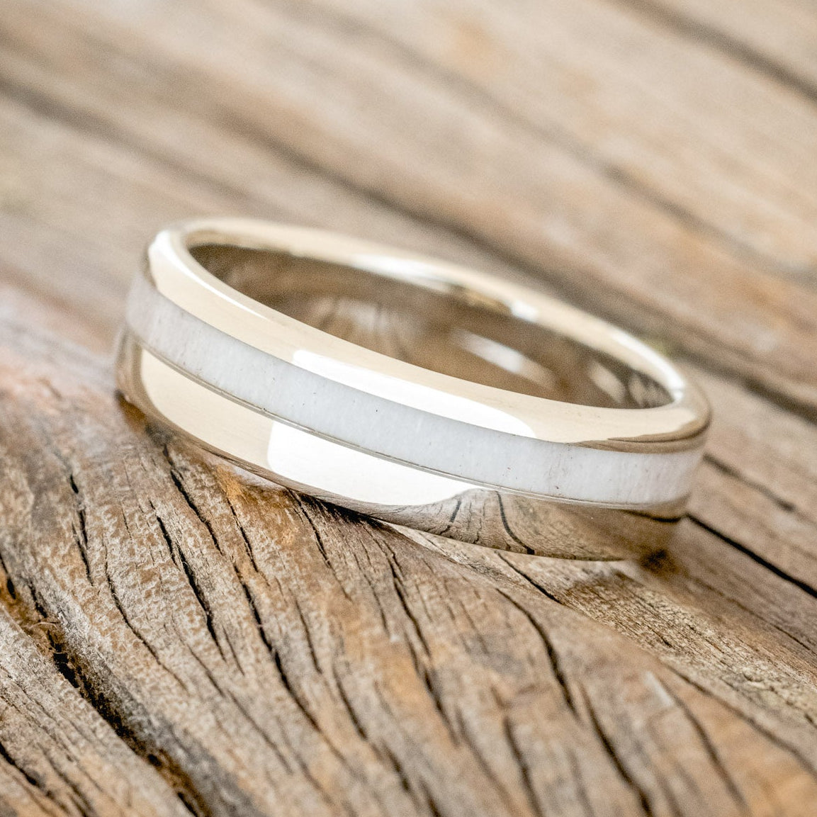 "Castor" - Offset Antler Wedding Ring-Staghead Designs