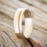 "CASTOR" - WHISKEY BARREL OAK & A 14K GOLD INLAY WEDDING RING-1