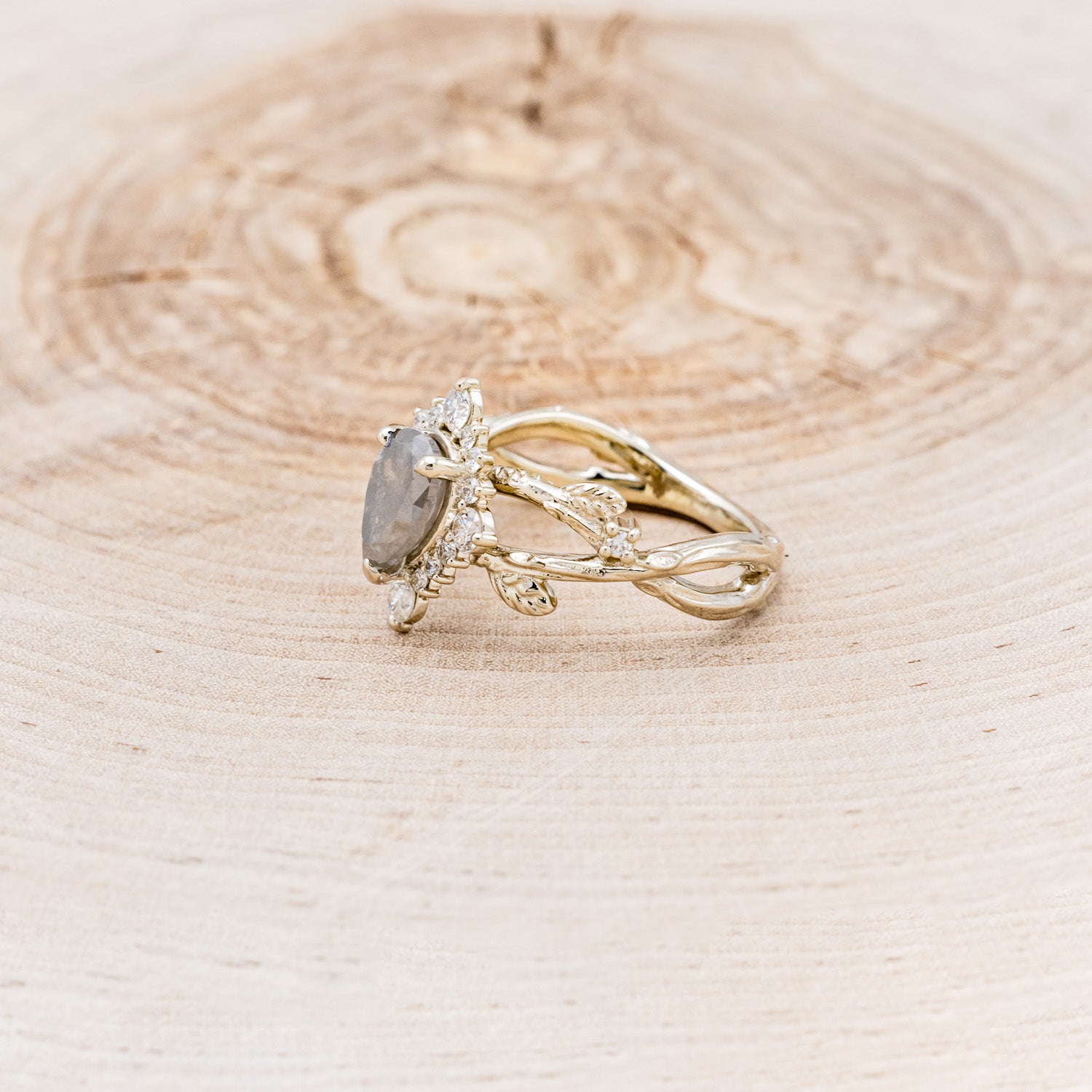 "ARTEMIS ON THE VINE DIVINE" - BRANCH-STYLE ENGAGEMENT RING WITH DIAMOND ACCENTS - MOUNTING ONLY - SELECT YOUR OWN STONE-Staghead Designs