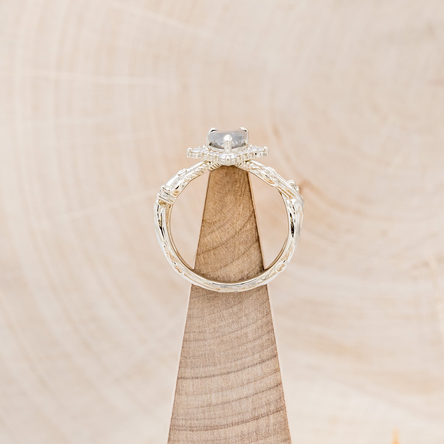 "ARTEMIS ON THE VINE DIVINE" - BRANCH-STYLE ENGAGEMENT RING WITH DIAMOND ACCENTS - MOUNTING ONLY - SELECT YOUR OWN STONE-Staghead Designs