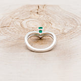 "CICELY" - PEAR-SHAPED LAB-GROWN EMERALD ENGAGEMENT RING WITH DIAMOND ACCENTS