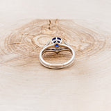 CLADDAGH BRIDAL SUITE - CELTIC KNOT LAB-GROWN BLUE SAPPHIRE SOLITAIRE ENGAGEMENT RING WITH DIAMOND ACCENT TRACER & CLADDAGH TRACER