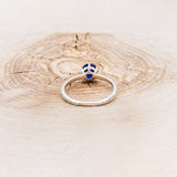 CLADDAGH BRIDAL SUITE - CELTIC KNOT LAB-GROWN BLUE SAPPHIRE SOLITAIRE ENGAGEMENT RING WITH DIAMOND ACCENT TRACER & CLADDAGH TRACER