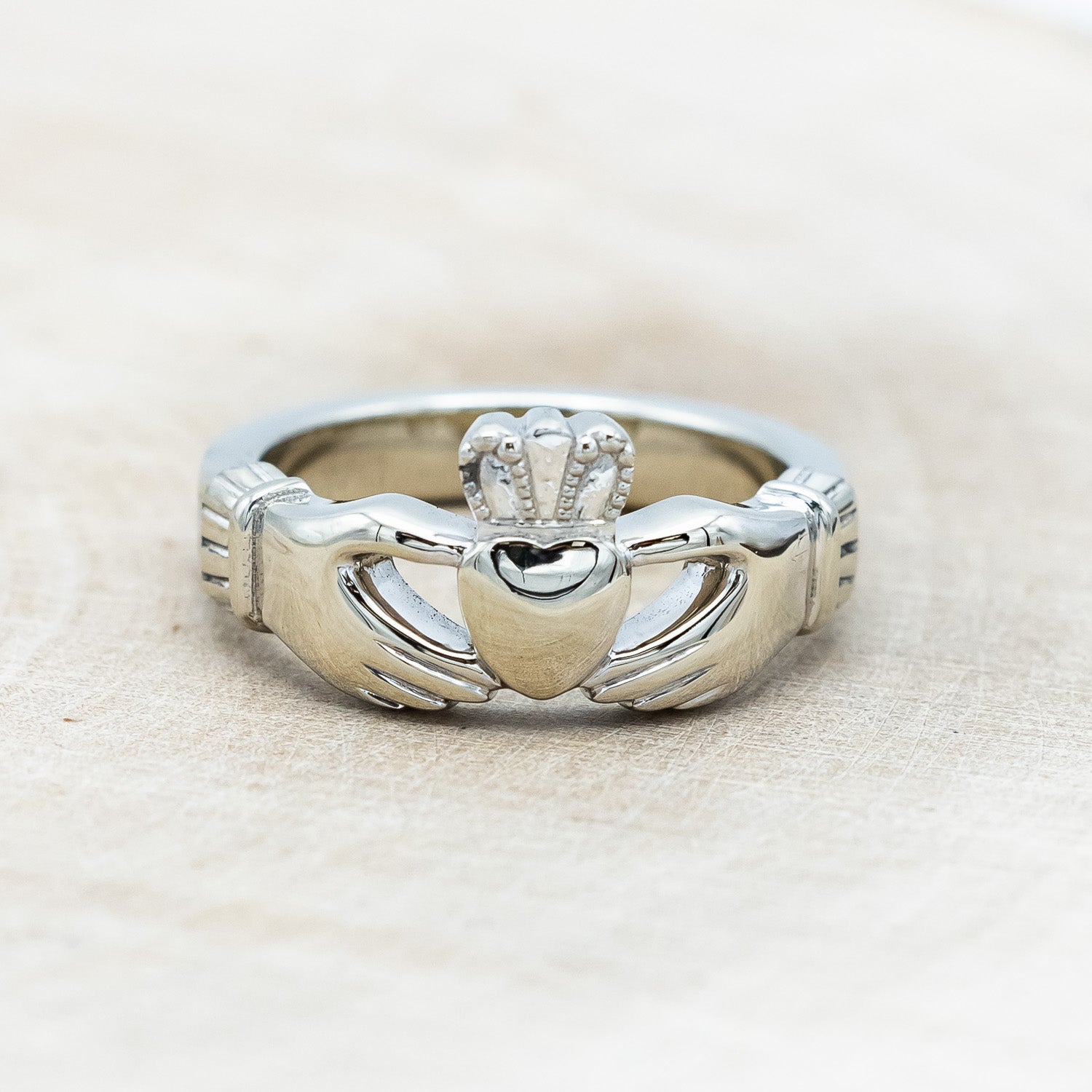 CLADDAGH RING WITH ANTLER INLAY-Staghead Designs
