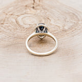 "CLARISS" - PEAR-SHAPED LAB-GROWN ALEXANDRITE ENGAGEMENT RING WITH DIAMOND HALO - EXPEDITED-11