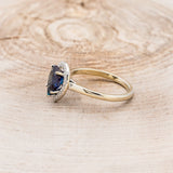 "CLARISS" - PEAR-SHAPED LAB-GROWN ALEXANDRITE ENGAGEMENT RING WITH DIAMOND HALO - EXPEDITED-9