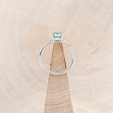 "CLEOPATRA" - EMERALD CUT GREEN MOISSANITE ENGAGEMENT RING WITH DIAMOND ACCENTS-6