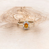 "CLEOPATRA" - OVAL CITRINE ENGAGEMENT RING WITH DIAMOND HALO-10