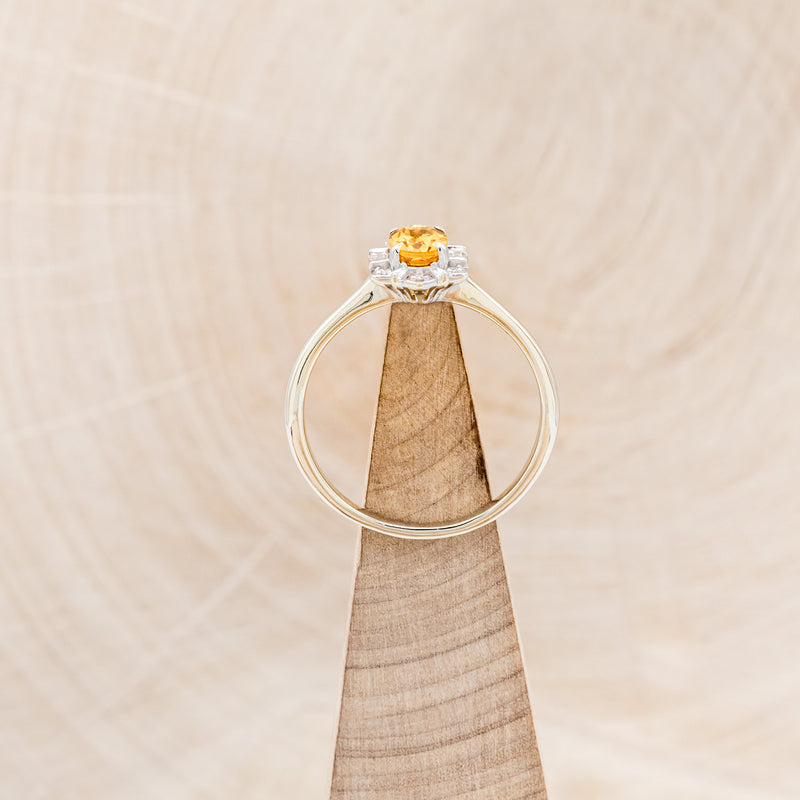 "CLEOPATRA" - OVAL CITRINE ENGAGEMENT RING WITH DIAMOND HALO-12