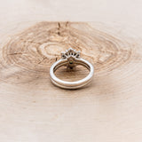 "CLEOPATRA" - OVAL MOSS AGATE ENGAGEMENT RING WITH DIAMOND ACCENTS & TRACER-5