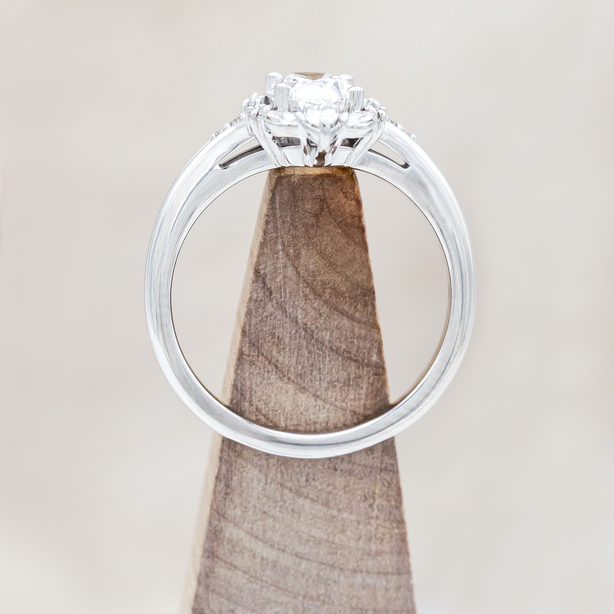 "COSETTE" - OVAL CUT LAB-GROWN DIAMOND ENGAGEMENT RING WITH LAB-GROWN DIAMOND ACCENTS-Staghead Designs