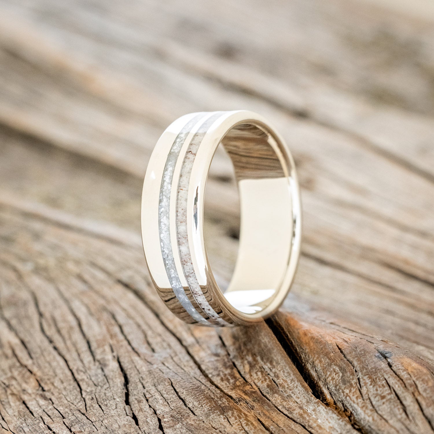 "COSMO" - DIAMOND DUST & ANTLER WEDDING BAND-10