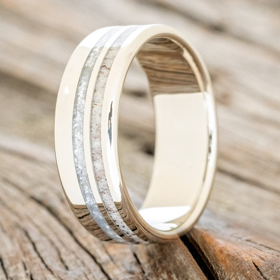 "COSMO" - DIAMOND DUST & ANTLER WEDDING BAND-10