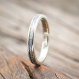 "COSMO" - MATCHING SET OF ANTLER & DIAMOND DUST WEDDING BANDS