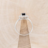 "DELANEY" - ROUND CUT BLACK MOISSANITE ENGAGEMENT RING WITH DIAMOND HALO-6