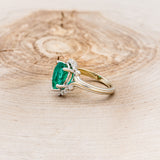 "DESTINY" - PEAR-SHAPED LAB-GROWN EMERALD ENGAGEMENT RING WITH DIAMOND ACCENTS-3