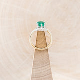 "DESTINY" - PEAR-SHAPED LAB-GROWN EMERALD ENGAGEMENT RING WITH DIAMOND ACCENTS-6