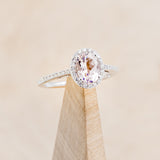 "DIANA" - ENGAGEMENT RING WITH DIAMOND HALO & ACCENTS - MOUNTING ONLY - SELECT YOUR OWN STONE