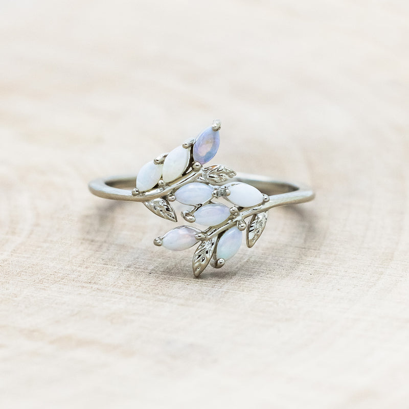 "DOVE" - VINE STYLE RING WITH MARQUISE OPAL ACCENTS-Staghead Designs