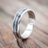 "DYAD" - MOSS AGATE & MOONSTONE WEDDING BAND-Staghead Designs