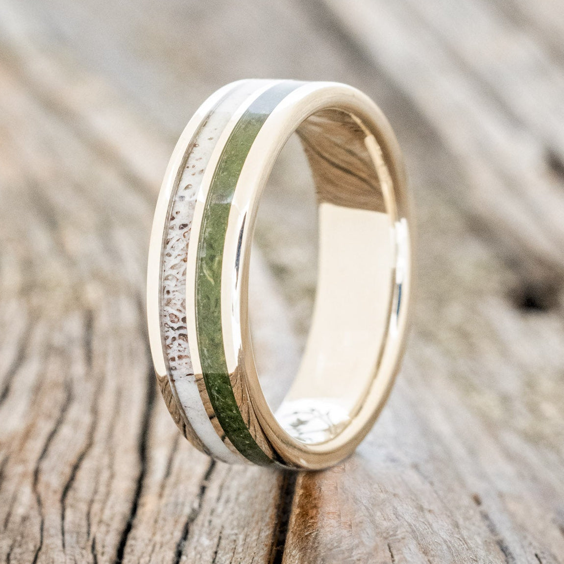 "DYAD" - MOSS & ANTLER WEDDING BAND-22