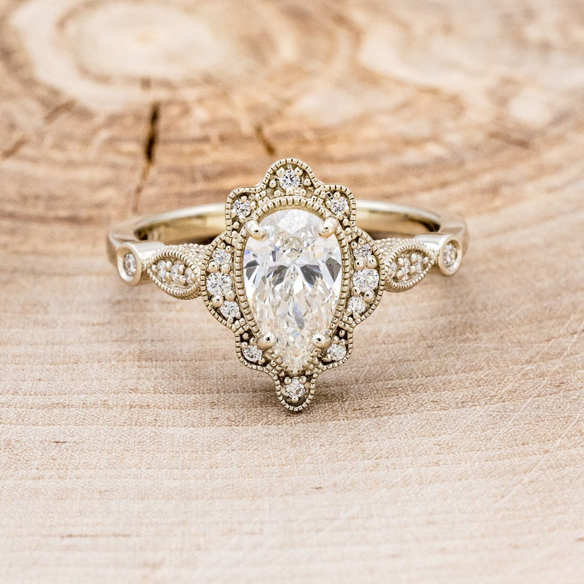 "EILEEN" - PEAR CUT LAB-GROWN DIAMOND ENGAGEMENT RING WITH DIAMOND ACCENTS-4