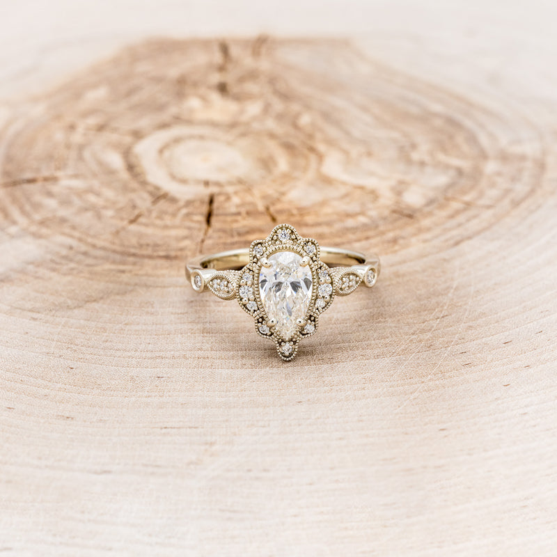 "EILEEN" - PEAR CUT LAB-GROWN DIAMOND ENGAGEMENT RING WITH DIAMOND ACCENTS